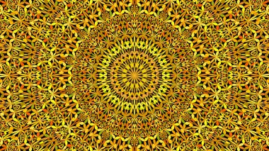 Turuncu çiçek süslü mandala arka plan tasarım - soyut vektör grafiği