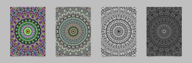 Renkli taş kaleydoskop mandala desen broşürü arka plan şablonu seti - vektör ileti örneği grafik