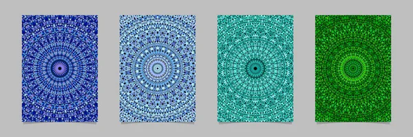 Abstrakte Stein Mosaik Mandala Broschüre Hintergrund-Set - Vektor Papeterie Vorlage Designs — Stockvektor