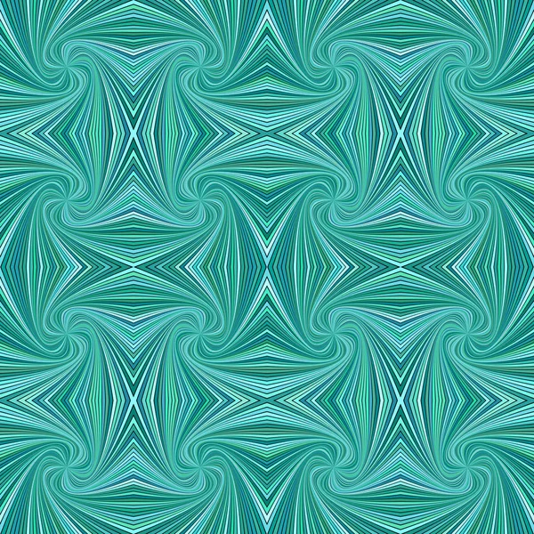 Turkos psykedeliska abstrakta sömlösa randig spiral vortex mönster bakgrundsdesign med böjda strålar — Stock vektor