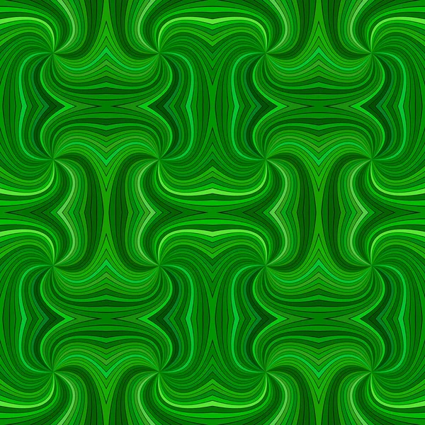 Verde hipnótico abstrato sem costura listrado espiral padrão de fundo design com raios curvos — Vetor de Stock