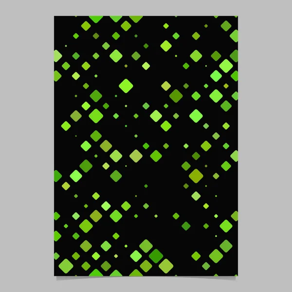 緑の幾何学的な斜め正方形のパターン ページ テンプレート — ストックベクタ