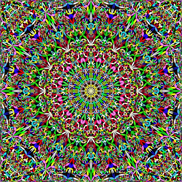 Colorat repetarea junglei ornate mandala model fundal abstract simetrice ornament tapet grafic — Vector de stoc