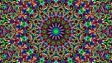 Renkli çiçek süslü mandala desen arka plan - vektör süs duvar kağıdı grafik