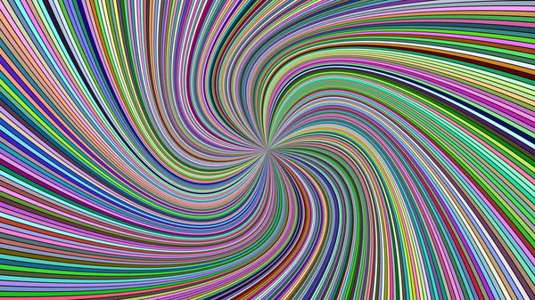 Multicolored abstract psychedelic striped spiral vortex background design from curved rays — Stock Vector