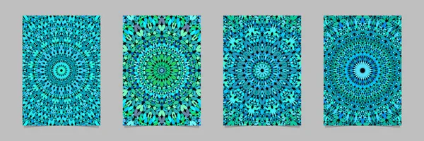 Türkis Blütenblatt reich Mandala-Muster Poster Hintergrund-Set — Stockvektor