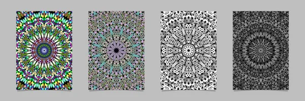 Abstrakte Blumen reich Mandala-Muster Broschüre Hintergrund-Design-Set - Vektorgrafiken — Stockvektor