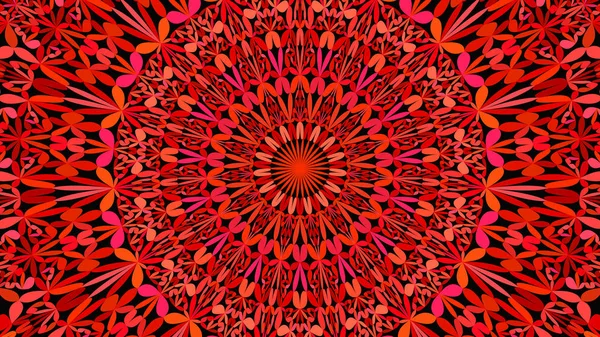 Vermelho flor jardim mandala padrão papel de parede - vetor oriental ioga fundo gráfico — Vetor de Stock