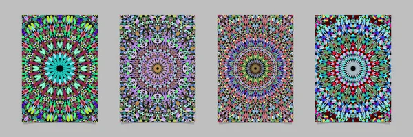Цветные абстрактные цветочные мозаики мандала шаблон паттерна фон дизайн набора — стоковый вектор
