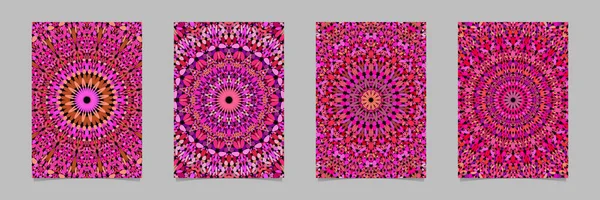 Ροζ αφηρημένη χαλίκι Μωσαϊκά Μάνταλα σελίδα φόντο πρότυπο σετ - διάνυσμα σχεδιάσεις επιστολόχαρτου — Διανυσματικό Αρχείο