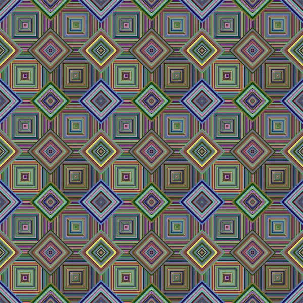 Bunte geometrische diagonale quadratische Fliese Mosaik-Muster Hintergrund - nahtlose Illustration — Stockvektor