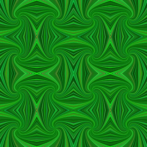 Groene naadloze psychedelische abstracte spiraal stripe patroon achtergrond - gebogen ray vectorafbeelding — Stockvector