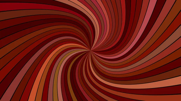 茶色の抽象的なサイケデリックなスパイラル レイ ストライプ背景デザイン — ストックベクタ