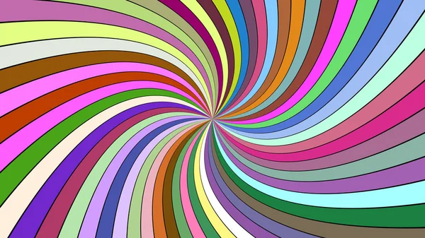 Многоцветный гипнотический абстрактный вихревой фон с полосатыми лучами — стоковый вектор