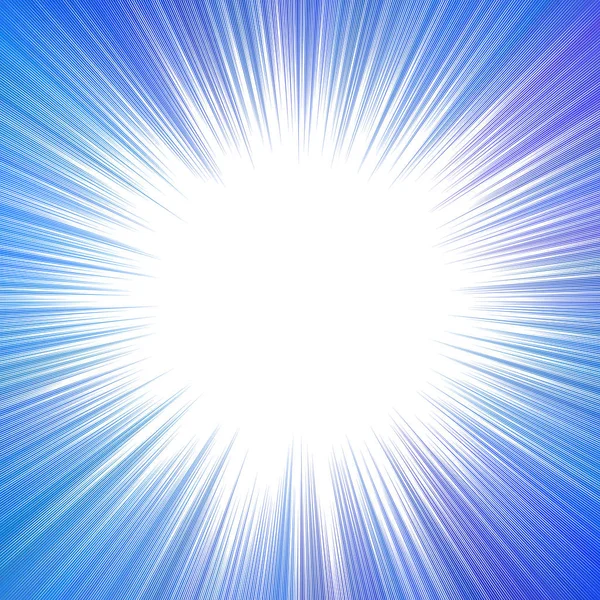 Modré slunce abstraktní hypnotické praskla podtisku - výbušné vektorové ilustrace — Stockový vektor