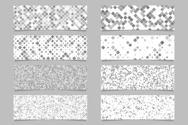 Abstract modern diagonal rounded square pattern banner background set