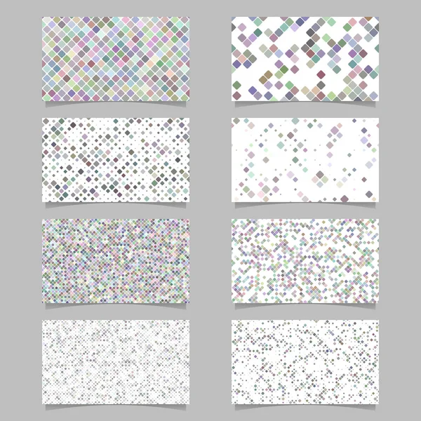 Abstrakte diagonale quadratische Muster Mosaik Karte Hintergrund Vorlage gesetzt — Stockvektor