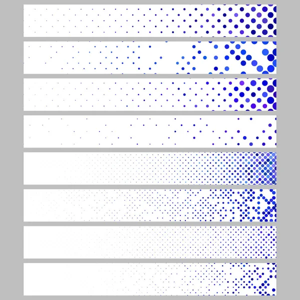 Farbe abstrakt punktmuster rechteckig web banner hintergrund set — Stockvektor