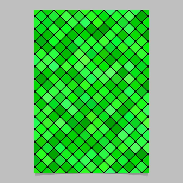 Green diagonal rounded square pattern brochure template background — Stock Vector