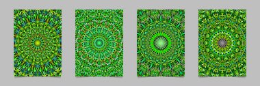 Yeşil soyut çiçek bahçesi mandala desen broşürü arka plan ayarlamak