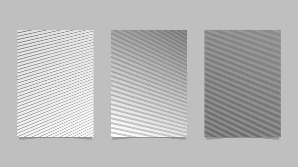 Juego de diseño de página de rayas - fondo abstracto de papelería vectorial — Vector de stock