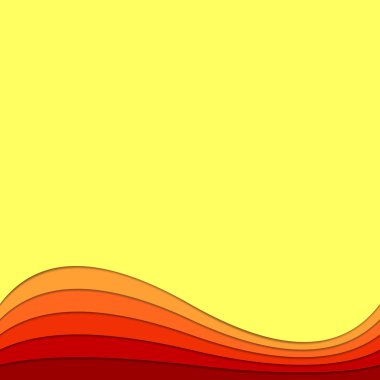 Kavisli katmanlardan dalga soyut arka plan - 3d gölge efektli vektör poster grafiği