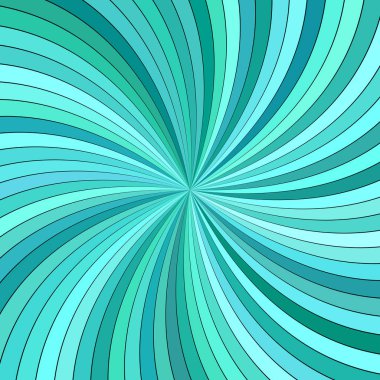 Turkuaz soyut psychedelic girdap şerit arka plan - vektör illüstrasyon