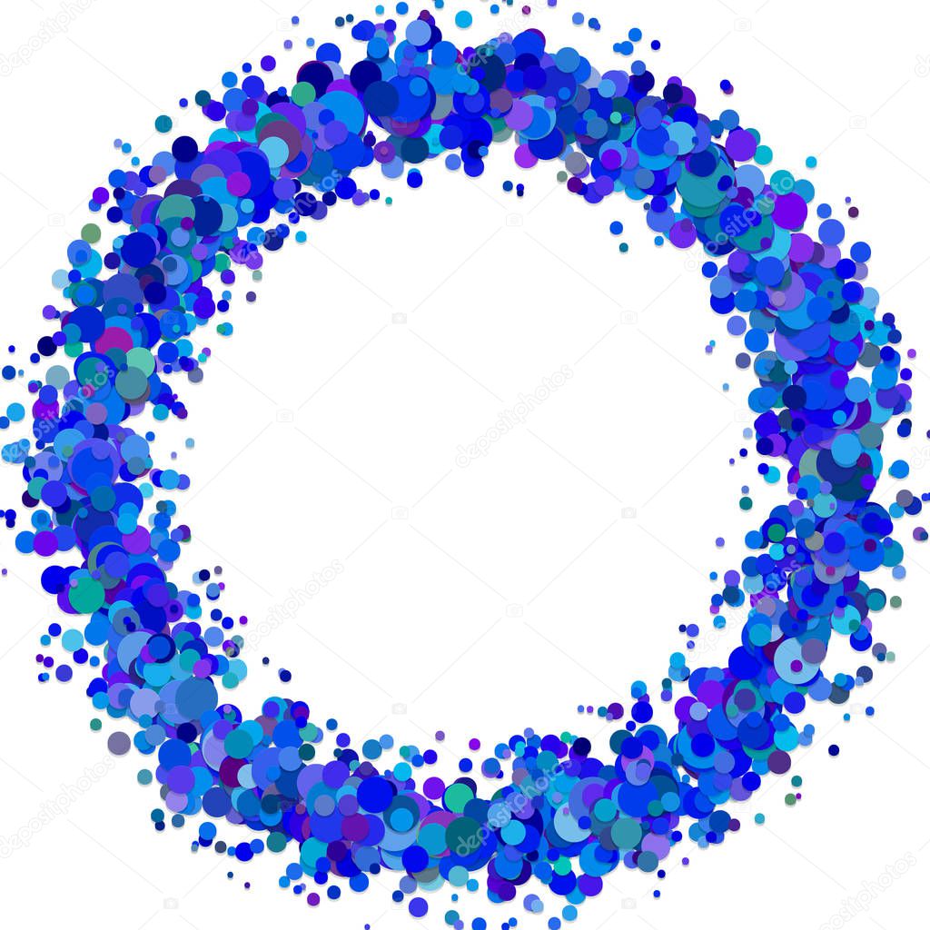 Blank abstract confetti wreath background with scattered dots