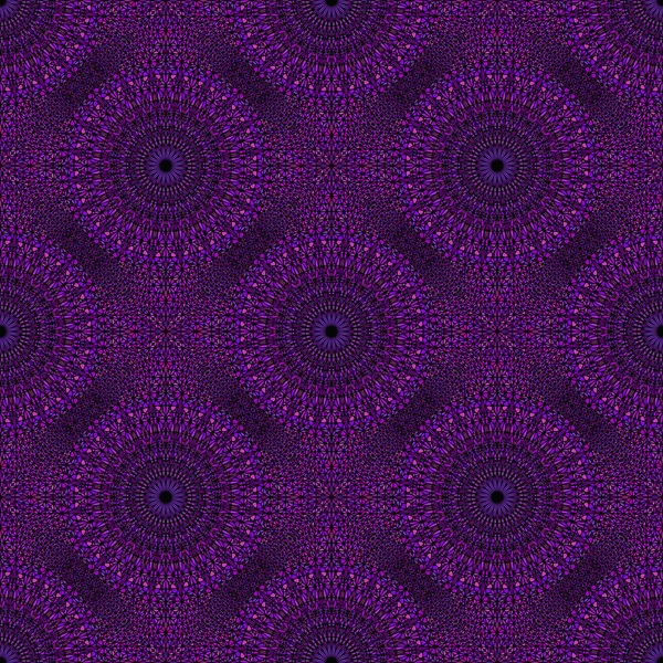 Sömlös bohemisk violett blommig Mandala mosaikmönster bakgrund — Stock vektor