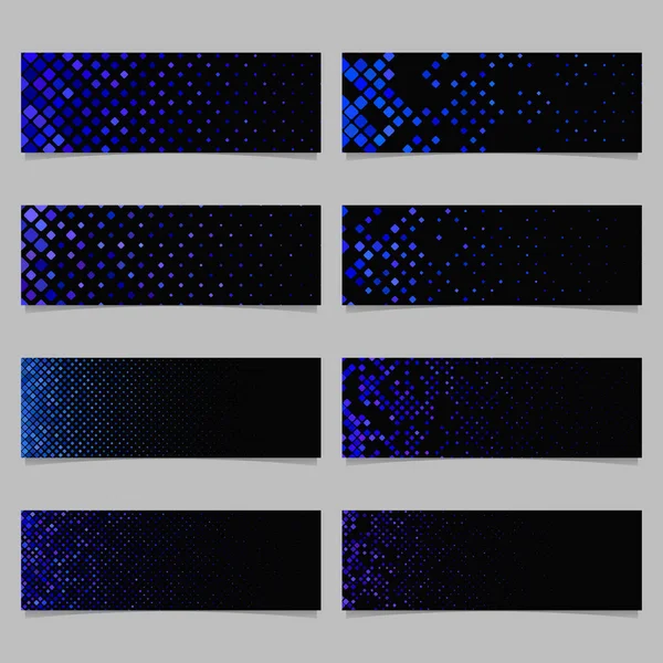 丸みを帯びた正方形のモザイク パターンのバナー テンプレート背景セット — ストックベクタ