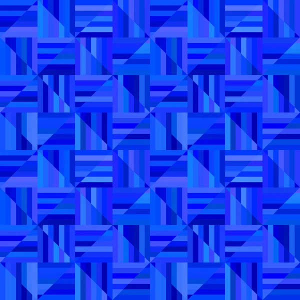 Azul abstracto sin costuras rayas triángulo azulejo mosaico patrón fondo — Vector de stock