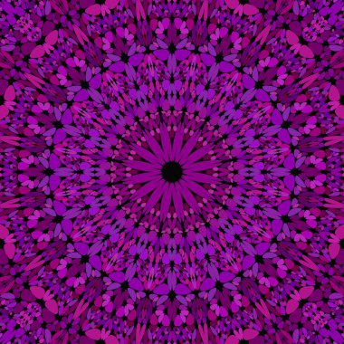 Mor yapraklı süslü mandala arka plan tasarımı - vektör illüstrasyon