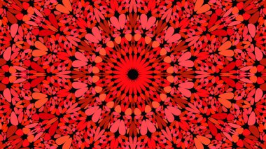 Kırmızı soyut çiçek mozaik mandala duvar kağıdı - vektör grafik