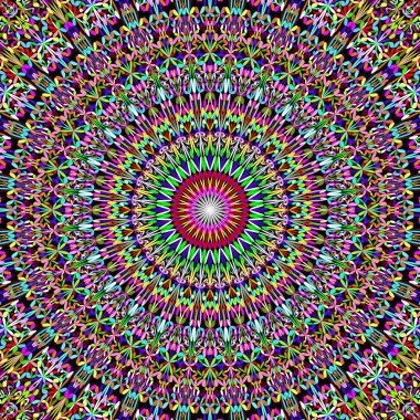 Renkli orman süslü mandala desen arka plan tasarımı