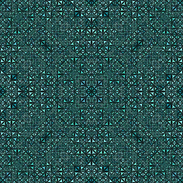 Turquesa repetición curva triángulo mosaico caleidoscopio patrón de fondo de pantalla — Vector de stock