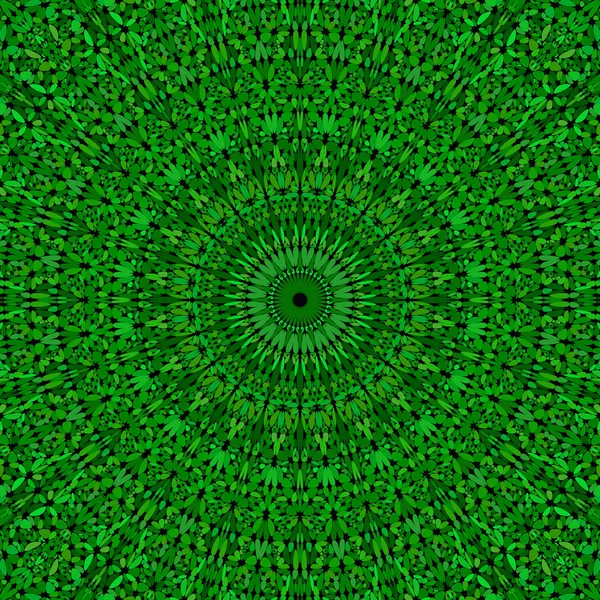 녹색 꽃잎 만화경 만다라 패턴 벽지 디자인 — 스톡 벡터
