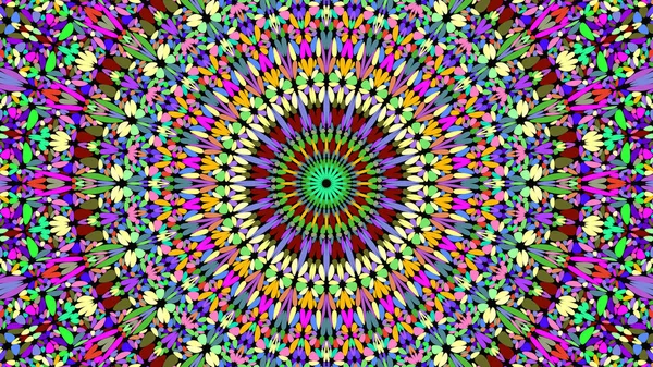 Bunte Blume Kaleidoskop Mandala Muster Hintergrund Design — Stockvektor