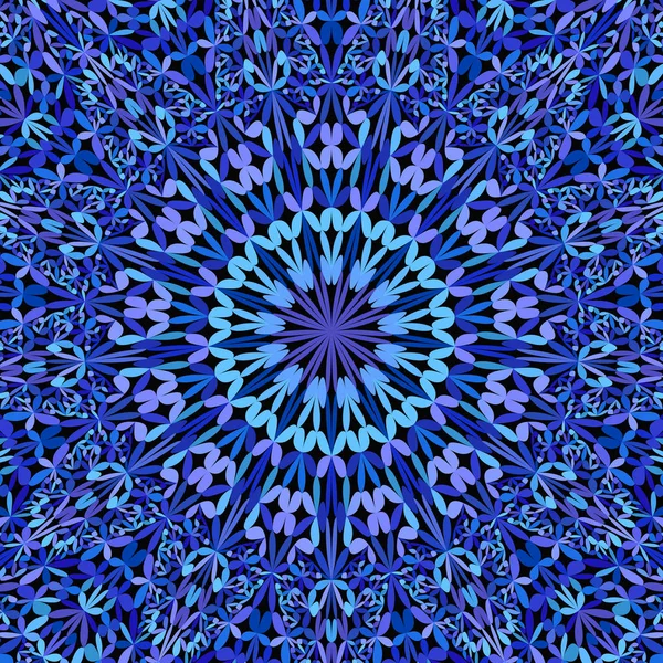 Fondo azul floral adornado mandala - gráfico bohemio — Vector de stock