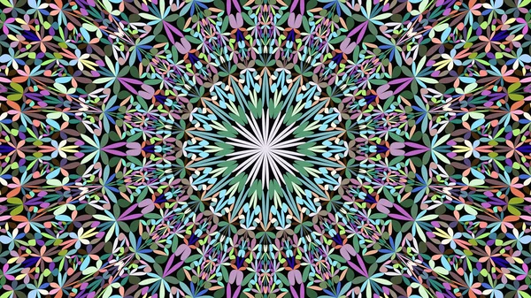 Colorido abstracto floral jardín mandala patrón geometría fondo — Archivo Imágenes Vectoriales