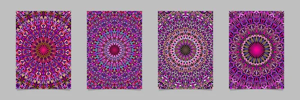 Bunte abstrakte Blumen Garten Mandala Muster Poster Hintergrund Set — Stockvektor