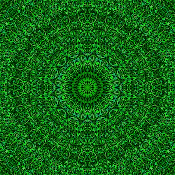 Green botanical kaleidoscope mandala pattern wallpaper design — Stock Vector