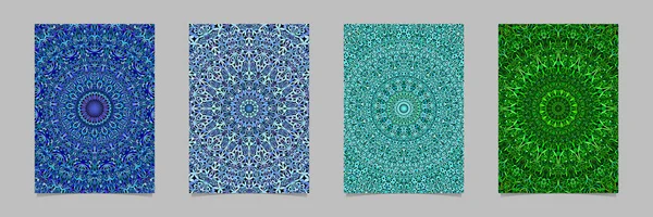 Абстрактный цветок калейдоскоп мандала шаблон карточки фон дизайн набора — стоковый вектор