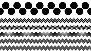 Yinelenen siyah ve beyaz noktalı desen sayfa bölücü seti