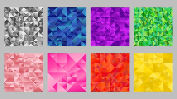 Abstrakte polygonale dynamische Gradienten Dreieck Hintergrund-Design-Set — Stockvektor