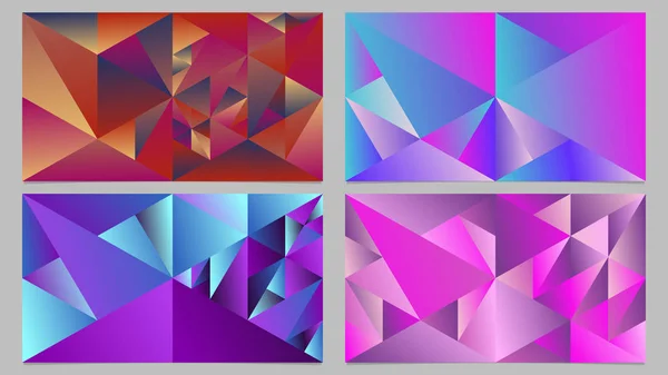Mehrfarbige polygonale minimale Gradienten-Dreieck Desktop-Hintergrund-Set — Stockvektor
