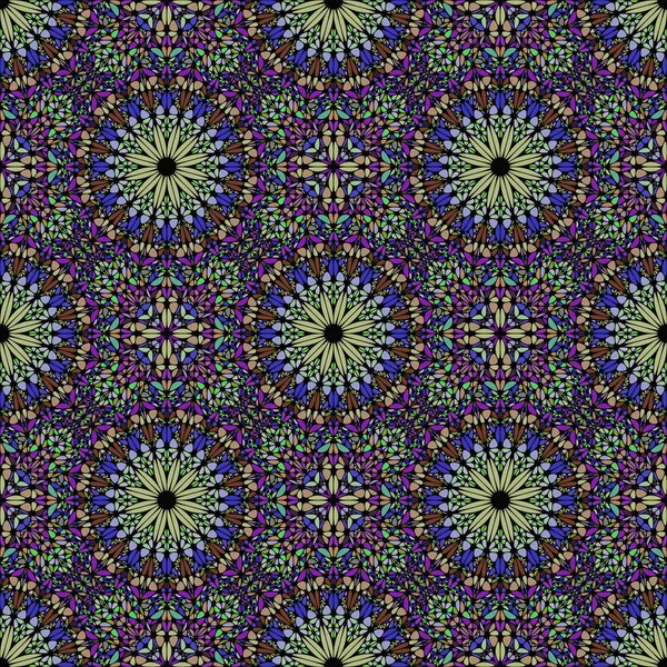 Sans couture abstraite mandala fleur mosaïque motif fond design — Image vectorielle