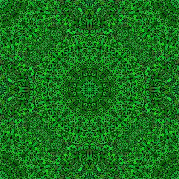 Oriental dark green bohemian flower mandala pattern background art — Stock Vector