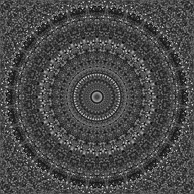 Gri dikişsiz kavisli üçgen mozaik kaleydoskop mandala desen duvar kağıdı