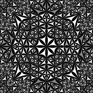 Gri dikişsiz kaleydoskop desen arka plan tasarımı - soyut simetrik vektör duvar kağıdı