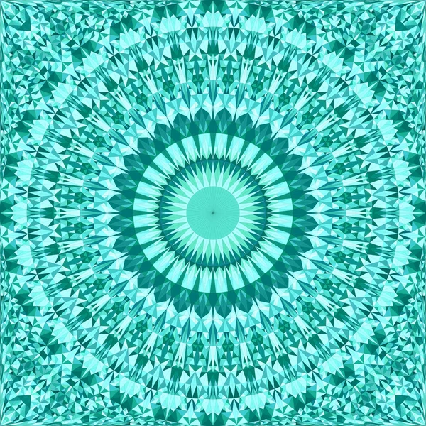 Türkiz varrat nélküli absztrakt háromszög mozaik csempe Kaleidoszkóp Mandala minta háttérkép — Stock Vector